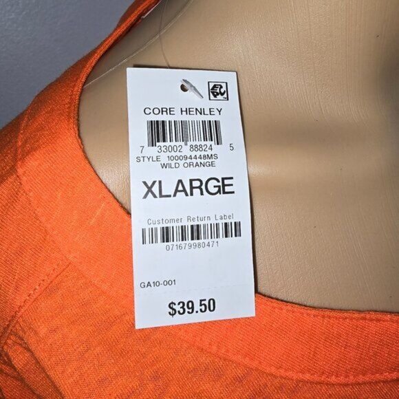 Style & Co XL Core Henley Wild Orange Cotton Blend Womens Top - Picture 7 of 10